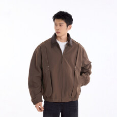 批发<b class='q'>日系</b>凯尊度<b class='q'>复古</b>工装夹克男翻领拉链秋休闲通勤风拼接领工装风外套