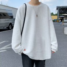 批发美式揭潮坊重磅圆领卫衣男春秋季潮牌宽松休闲内搭打底上衣<b class='q'>情侣</b>