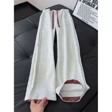 批发美式欧派星刺绣拼接弯刀阔腿<b class='q'>裤</b><b class='q'>男</b>秋季新款宽松显瘦松紧腰香蕉卫<b class='q'>裤</b>