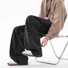批发百搭美邦新款休闲卫裤男女<b class='q'>春</b>秋款情侣裤子宽松垂感运动阔腿长裤子