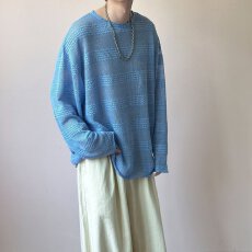 批发<b class='q'>秋</b>冬揭潮坊宽松慵懒风上衣男洋气提花网眼薄款长袖罩衫套头针织衫