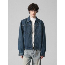 批发美式夹克王朝经典工装<b class='q'>牛仔</b><b class='q'>衬衫</b>男长袖秋季宽松翻领休闲<b class='q'>衬衣</b>外套潮