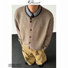 批发针织街头开衫外套男上衣春秋季韩系宽松潮流休闲慵懒风毛衣<b class='q'>男装</b>