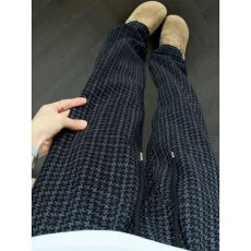 长裤子言鱼田男秋季新款灯芯绒千鸟格休闲裤高街宽松直筒拖地裤