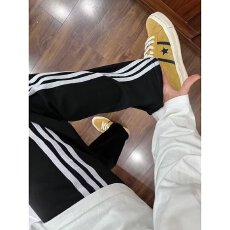 批发加绒欧派星三条杠运动卫裤男秋<b class='q'>冬</b>宽松直筒男生裤子简约休闲长裤