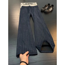 批发美式常复古千鸟格裤子男款秋季<b class='q'>潮牌</b>提花满印运动裤青少年卫裤长裤