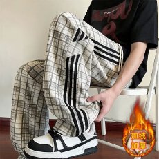 批发美式乔文派重磅灯芯绒格纹<b class='q'>裤</b>子男秋冬加绒宽松阔腿<b class='q'>裤</b><b class='q'>垂</b>感直筒长<b class='q'>裤</b>
