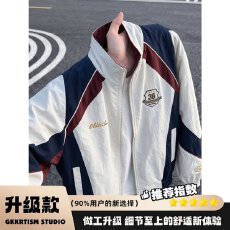 批发美式港蟹潮牌刺绣立领<b class='q'>夹克</b>男款冬季加厚保暖外套痞帅高级感机车服