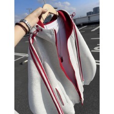 批发三条杠008撞色<b class='q'>卫衣</b><b class='q'>男</b>款秋季重磅复古连帽衫休闲运动情侣开衫外套