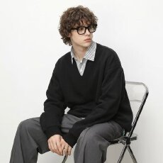 原宿简皓春秋季2026新款男生美式宽松假两件翻领卫衣男士休闲上衣