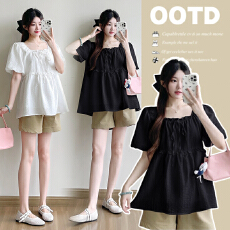 批发实拍 方领系带上衣