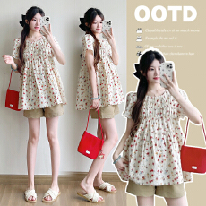 批发实拍  刺绣印花甜美上衣