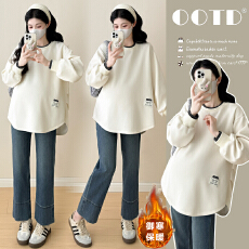 批发实拍~秋冬卫衣加绒打底卫衣孕妇上衣