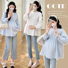 批发实拍 春季法式圆领褶皱宽松百搭娃娃衫衬衫