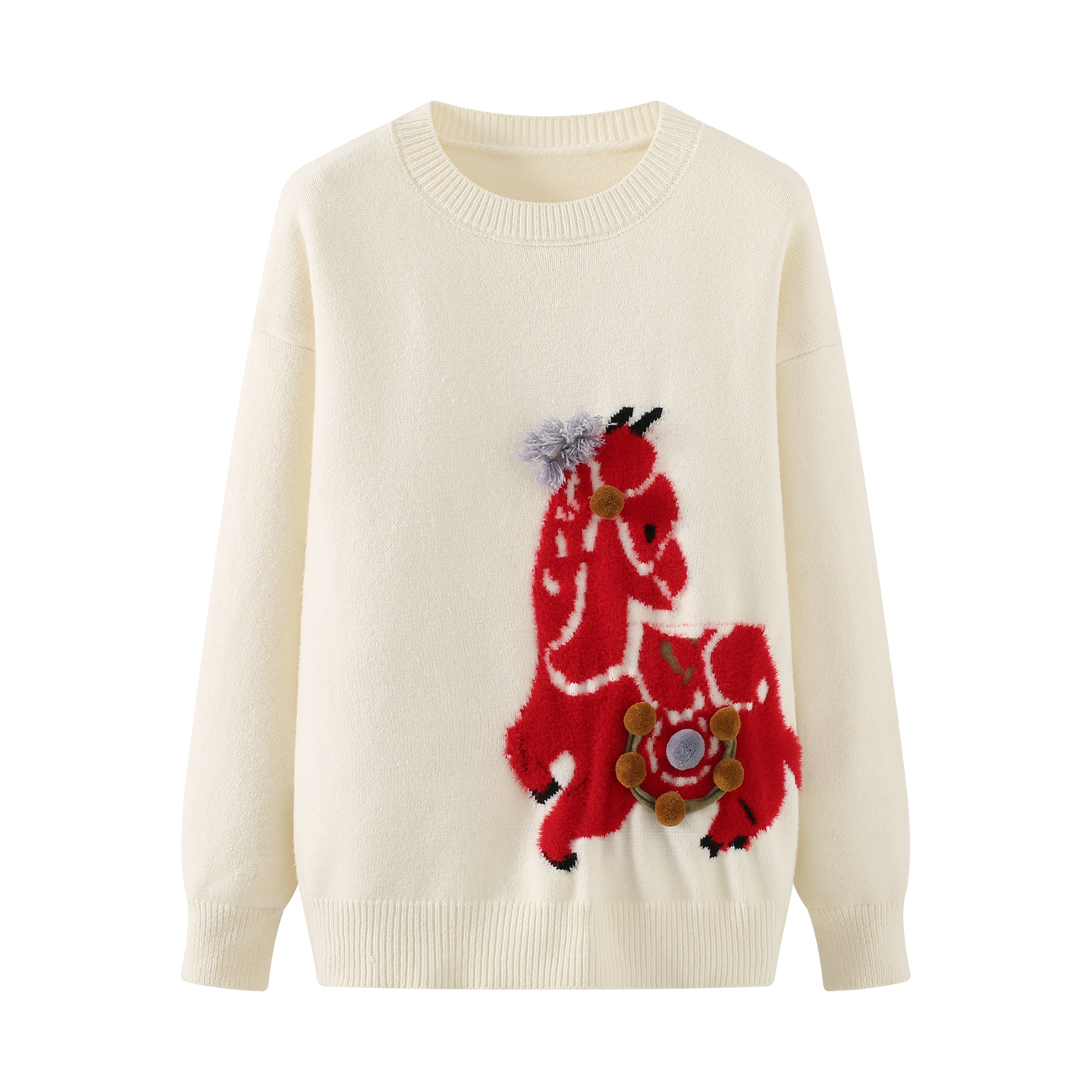 MY17107# 高圆圆同款新款马年限定五花马毛衣女裝貨源服裝批發