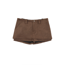 批发红人馆a字半身裙女2025新款咖色包臀裙子小个子巨好看麂皮绒短裙