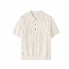 批发2026新款早春绵羊毛山<b class='q'>羊绒</b>混纺短袖polo衫