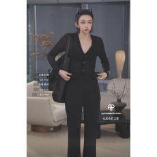 批发黑色100<b class='q'>羊绒</b>V领修身轻薄时尚休闲针织开衫