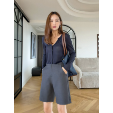 批发高质职场 羊毛铜氨丝<b class='q'>西装</b>中裤通勤显瘦休闲百搭<b class='q'>女</b>裤