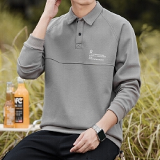 批发2025男士翻领长袖POLO衫卫衣