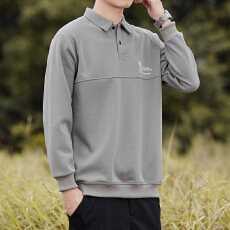 批发2025男士翻领长袖POLO衫卫衣