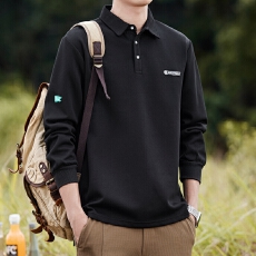 批发2025男士翻领长袖POLO衫卫衣