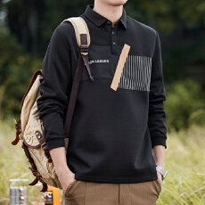 批发2025男士翻领长袖POLO衫卫衣