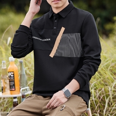 批发2025男士翻领长袖POLO衫卫衣