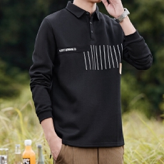 批发2025男士翻领长袖POLO衫卫衣