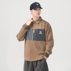 批发2025男士翻领长袖POLO衫卫衣