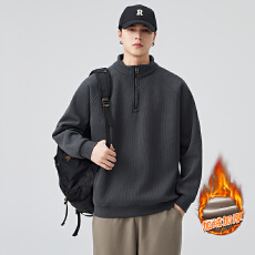 批发潮牌重磅480G翻领半拉链卫衣男秋<b class='q'>冬</b>长袖套头上衣