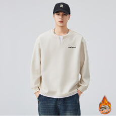 批发假两件潮牌重磅480G圆领卫衣男秋<b class='q'>冬</b>长袖套头上衣