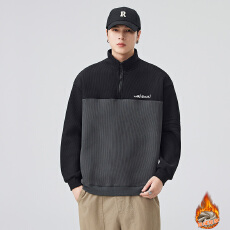 批发潮牌重磅480G立领半拉链卫衣男秋<b class='q'>冬</b>长袖上衣