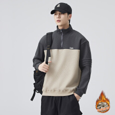 批发潮牌重磅480G立领半拉链卫衣男秋<b class='q'>冬</b>长袖上衣