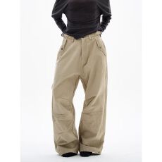 批发2025<b class='q'>秋</b>季美式复古水洗做旧褶皱设计感宽松直筒阔腿工装休闲长裤