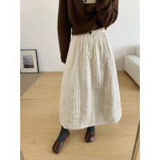 批发韩系休闲日系复古纯色夹棉加厚半身裙女秋冬季新款显瘦百搭花苞裙