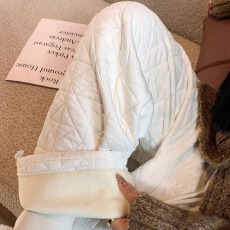 批发原版夹棉裤子秋冬装外穿加绒加厚阔腿裤2025新款夹棉直筒裤