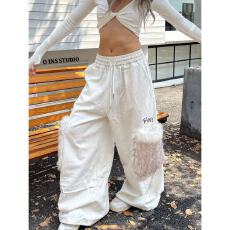 韩版潮流百搭裤子夏季薄款坠感阔腿拖地长裤