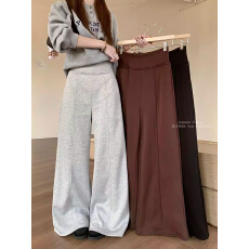 批发加厚个性可折叠腰头休闲裤女秋冬2025新款高腰阔腿宽松<b class='q'>运动</b>风卫裤