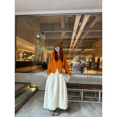 批发空心层拼接花苞裙女2026冬季新款显瘦中长款a字<b class='q'>半身</b>裙子