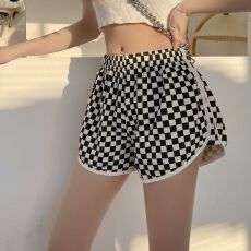 批发美式复古<b class='q'>棋盘</b><b class='q'>格</b>短裤男女夏季薄款高街ins潮牌分裤宽松休闲裤子