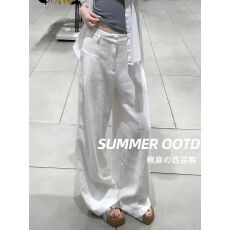 批发【三色有做内衬】 阔腿裤女新款老钱风<b class='q'>西装</b>休闲裤子女