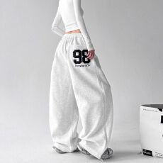 嘻哈灰色hiphop美式爵士jzza跳舞裤子宽松休闲运动裤卫裤阔腿长裤