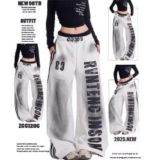 批发美式高街辣妹脏脏做旧双腰头卫裤女2026新款宽松显瘦街舞阔腿裤子