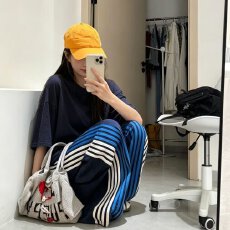 批发潮牌复古条纹直筒休闲裤男女<b class='q'>街头</b>宽松潮流百搭宽松休闲垂感长裤