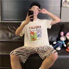 批发量大价优26年夏季<b class='q'>莫代尔</b>双短圆领套装少女卡通直播高品可外穿