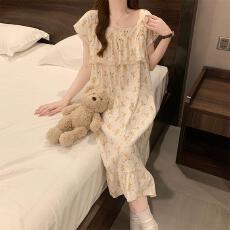 量大价优26年夏季云朵棉可拆胸垫睡裙女花边甜美长款直播高品