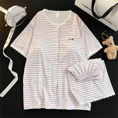 批发量大价优26年夏季新款短袖条纹<b class='q'>家居服</b>两件套直播高品