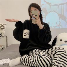 批发量大价优26年双面法兰绒250g可爱圆领套装家居服冬季直播高品