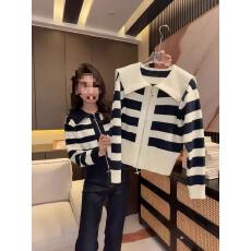 批发2025年秋季新款娃娃领条纹长袖短外套休闲<b class='q'>韩版</b>开衫设计感小众上衣